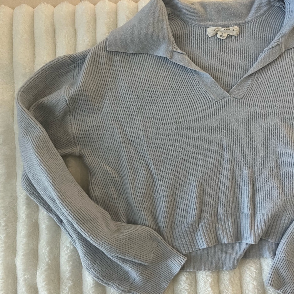 Pacsun La Hearts Light Blue V-Neck Sweater - Picture 4 of 4
